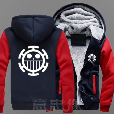 06 Новые зимние куртки и пальто одна деталь Толстовка аниме Trafalgar D водное право с капюшоном Толстая молния мужские толстовки - Цвет: 06