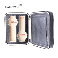 carlywet portable 4 grids luxury pu leather showing display wrist watch collector storage box case holder tray for rolex omega