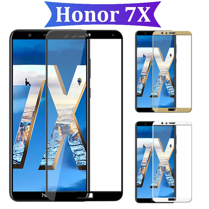 Full Cover Protective Glass On Honor 7X X7 For Huawei Huawey Onor Honer 7 X Tremp Temper Glas Screen Protector Film | Мобильные