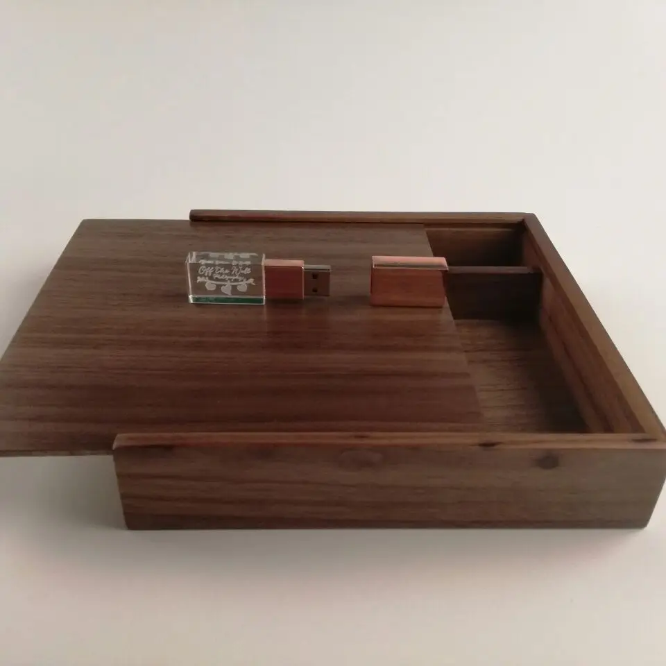Флеш карта памяти usb 3 0 с кристаллом розового золота коробка из грецкого ореха