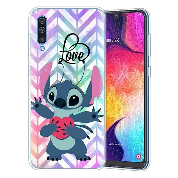 Cartoon Cute Stich Silicone Case for Samsung Galaxy A71 A51 A90 5G A50 A70 A40 A20e A10 A30 A80 A8 Plus A7 A9 Cover - Цвет: 05