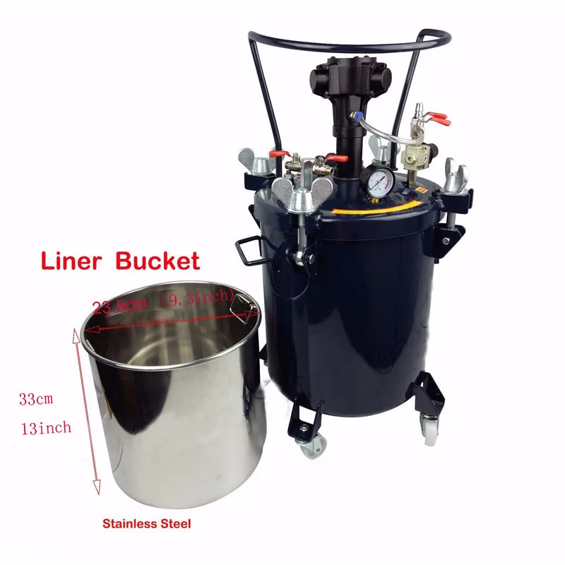 4Gal(15L) давление подачи краски блендер Смеситель Инструмент горшок бак распылитель регулятор воздухоструйная мешалка краски инструмент давление горшок смешивания барабан