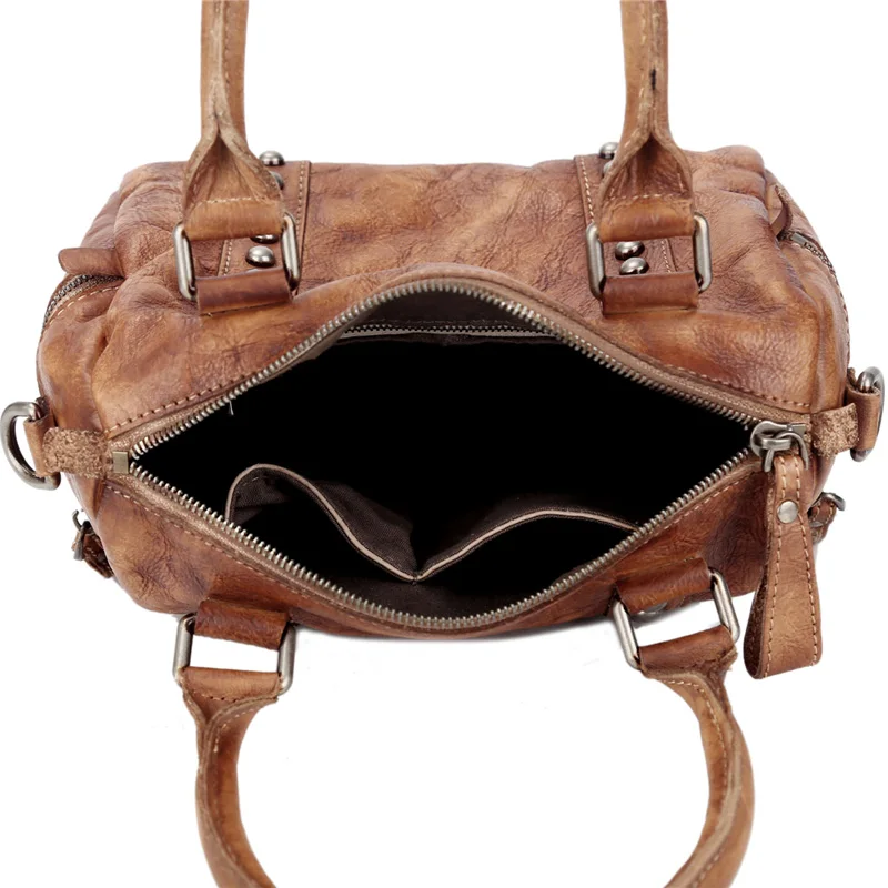 Сумка-мессенджер ручной работы MANJH из натуральной кожи с зернистой поверхностью