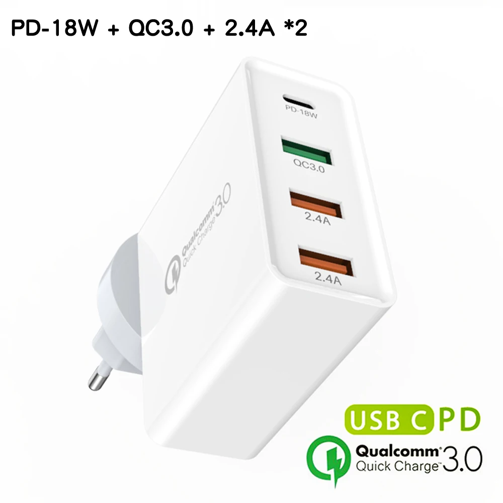 Быстрое настенное зарядное устройство USB-C QC 3 0 PD 18 Вт быстрая зарядка для Samsung S10 5G e