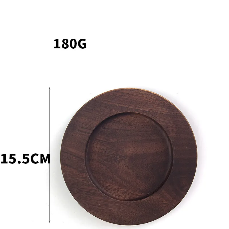 JJ143915.5x2CM Черное ореховое дерево тарелка фруктовое блюдо, тарелка чайный поднос десертный ужин хлеб пицца прямоугольная деревянная тарелка чайный поднос - Цвет: JJ143915.5x2CM