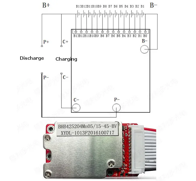 48V 13S 15A-45A 20x3,6 V/3,7 V/4,2 V литий-ионный аккумулятор Защитная плата BMS PCB