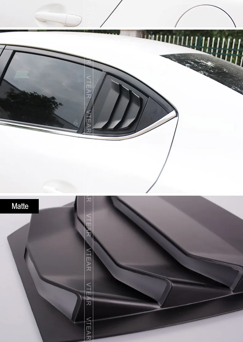 Vtear для Mazda 3 Axela хэтчбек седан задние боковые подъемные оконные жалюзи, треугольные оконные наружные декоративные покрытия