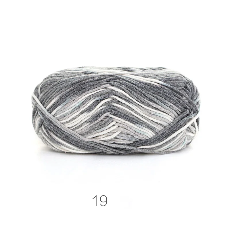 19 Meetee, 2 мяча, молочный хлопок, Детская шерстяная пряжа, ручная вязка, крючок, шнуры, вязаный шарф, подходит для женщин и детей, AP498 - Цвет: 19