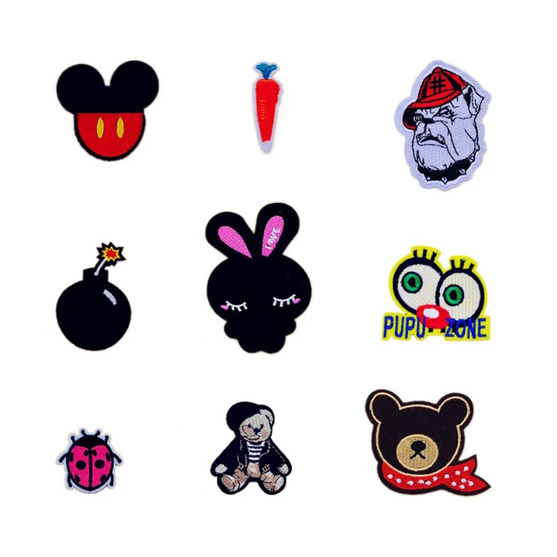 Милый кролик морковь божья коровка медведь собака нашивки в форме бомбы гладить