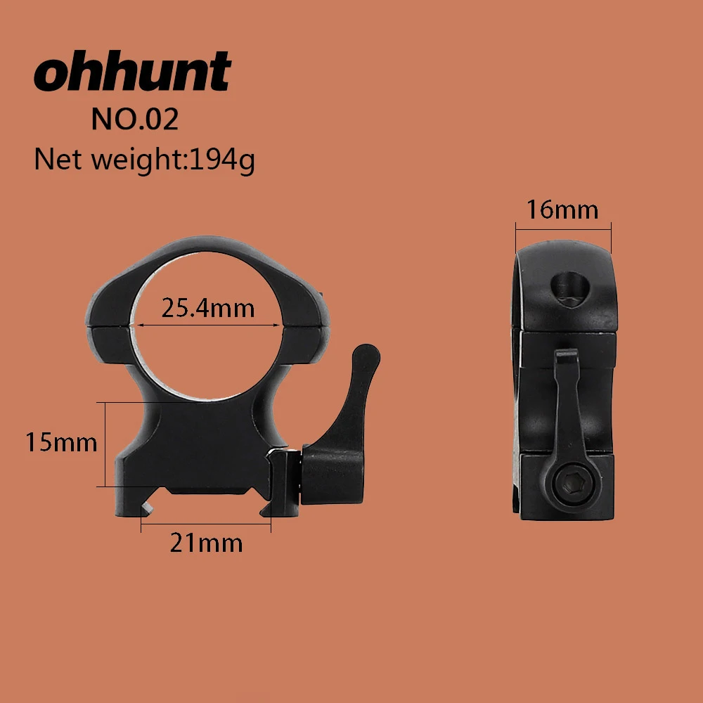 Ohhunt Тактический 1 дюймов 25,4 мм или 30 мм сталь быстросъемные Пикатинни кольца для прицела Weaver Крепление прицела винтовки для охоты прицел - Цвет: NO.02