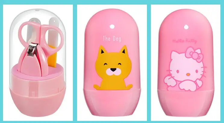 Pink Random 1 Set Детские ножницы для ногтей, великолепный триммер, наборы, безопасный уход за ногтями, ножницы для ногтей, набор для ногтей, товары для ухода за новорожденными - Цвет: Pink Random 1 Set