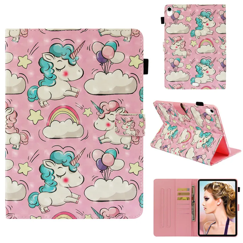 Unicorn Case For iPad Pro 11&quot 2018 Smart Cover Funda New 11 inch 3D Glossy Vision PU Leather Stand Skin Shell | Компьютеры и офис