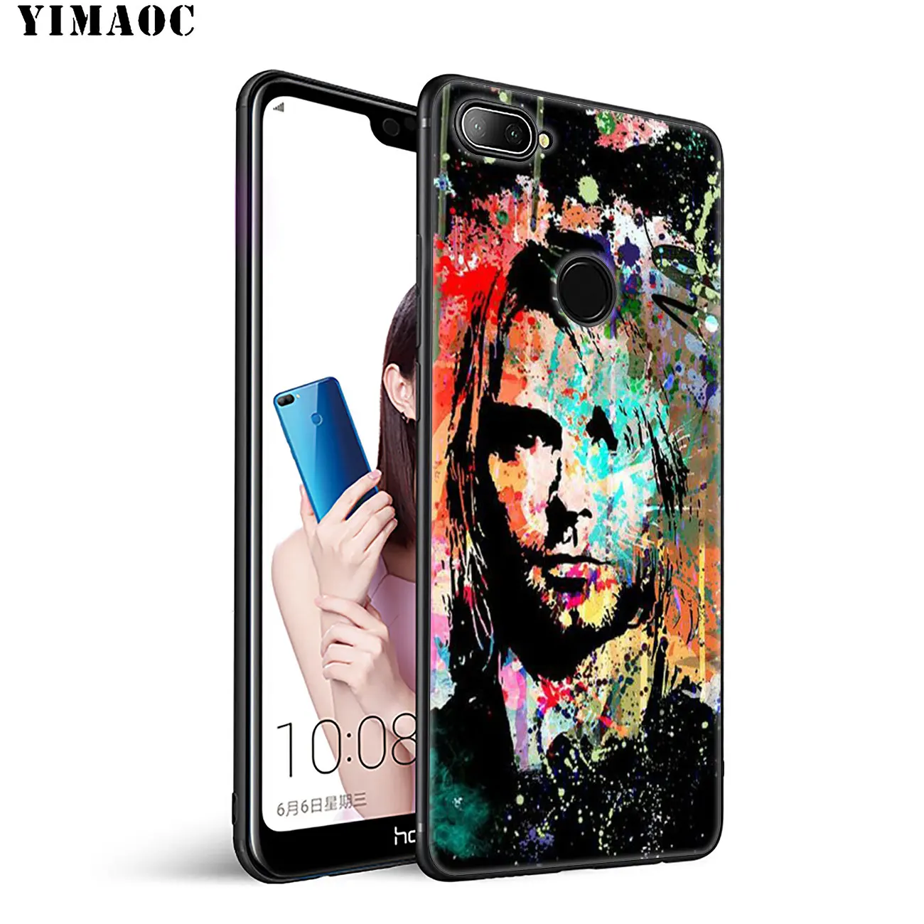 Мягкий силиконовый чехол YIMAOC Nirvana Kurt Cobain для Huawei Honor 20 Pro 8C 8X 8 9 9X 10 Lite 7X 7A черный