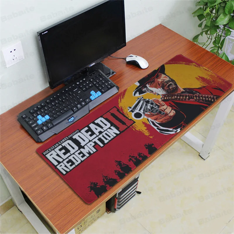 Lock Edge 30x80cm Babaite Простой дизайн красный Dead Redemption 2 натуральный резиновый игровой коврик для мыши Настольный коврик резиновый ПК компьютерный игровой коврик для мыши - Цвет: Lock Edge 30x80cm