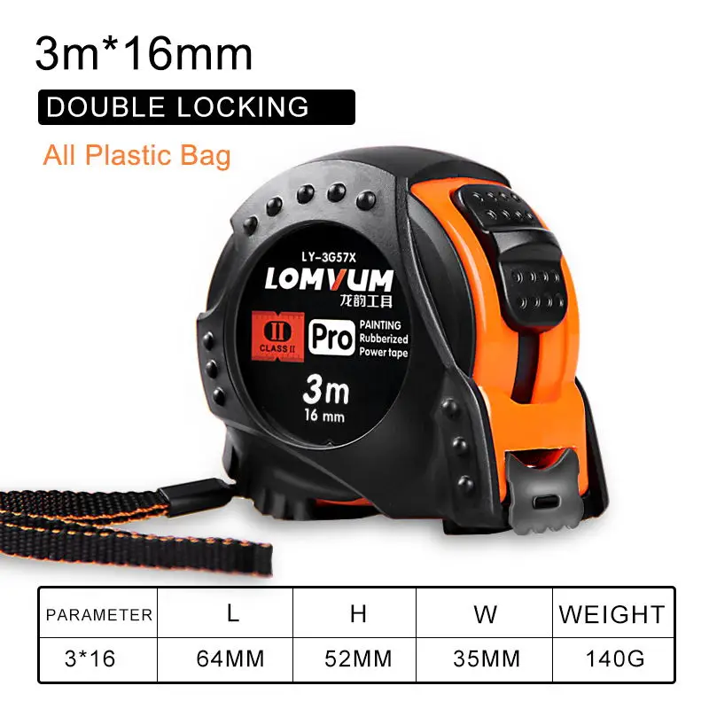 LOMVUM измерительная лента 3 м/5 м/7,5 м выдвижной измерительный инструмент гибкое правило измерительная лента - Цвет: HJC-3m