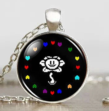 Кулон в виде цветов и сердечек Undertale модное ожерелье ручной работы из латуни