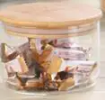 1 GLASS AND 1 LID 1 шт. комбинация стеклянная банка для хранения продуктов, кухонные закрытые бутылки для хранения, банки с бамбуковой крышкой, стеклянные банки для чая Bo JO 1083 - Цвет: 1 GLASS AND 1 LID