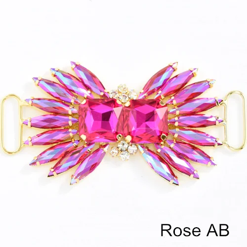 Rose AB 4 формы, 1 шт., цветные стразы с кристаллами AB, аппликация, пришитые стразы, Золотое дно для украшения шляпы, свадебное платье B1213 - Цвет: Rose AB