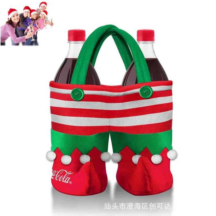 Bolsas de botellas de vino para Navidad y A&ntilde;o Nuevo, tama&ntilde;o de bolsas de dulces, suministros de Navidad, 50 Uds., env&iacute;o gratis-1