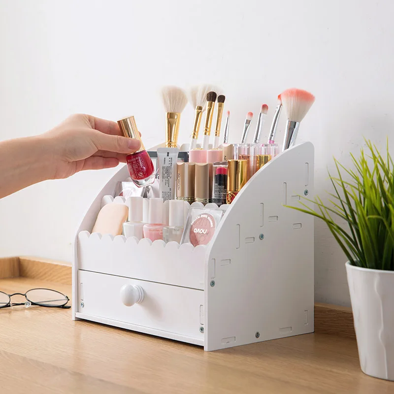 Деревянная пластиковая панель косметическая коробка для хранения туалетный