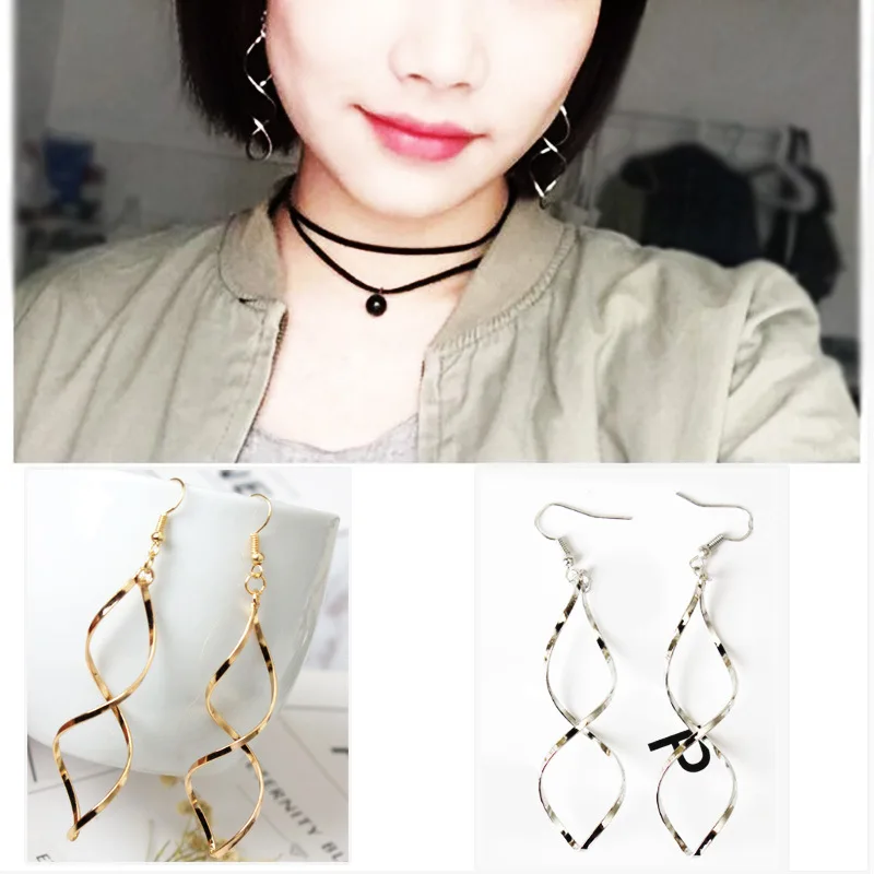 Новые минималистичные спиральные серебряные серьги дизайнерские золотые