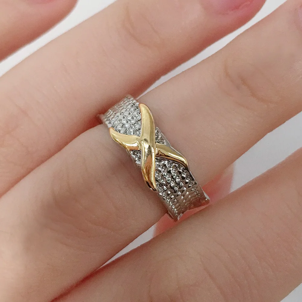 Серебряные кольца роскошные свадебные с надписью X Cross Infinity Stackable для женщин