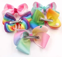28Pcs 45 Rainbow Hair Bows Alligator Clips Grosgrain Ribbon Big Bows Clips For Girls Toddlers Kids Teens Children