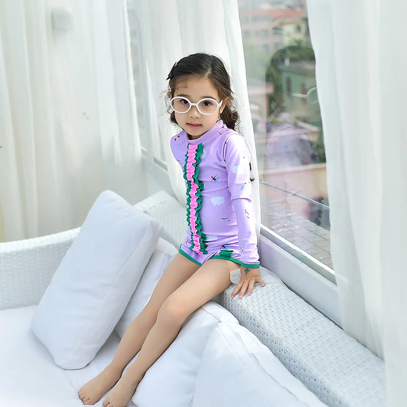 Дети мультфильм комплект с бикини лето для маленьких девочек принцесса кружева