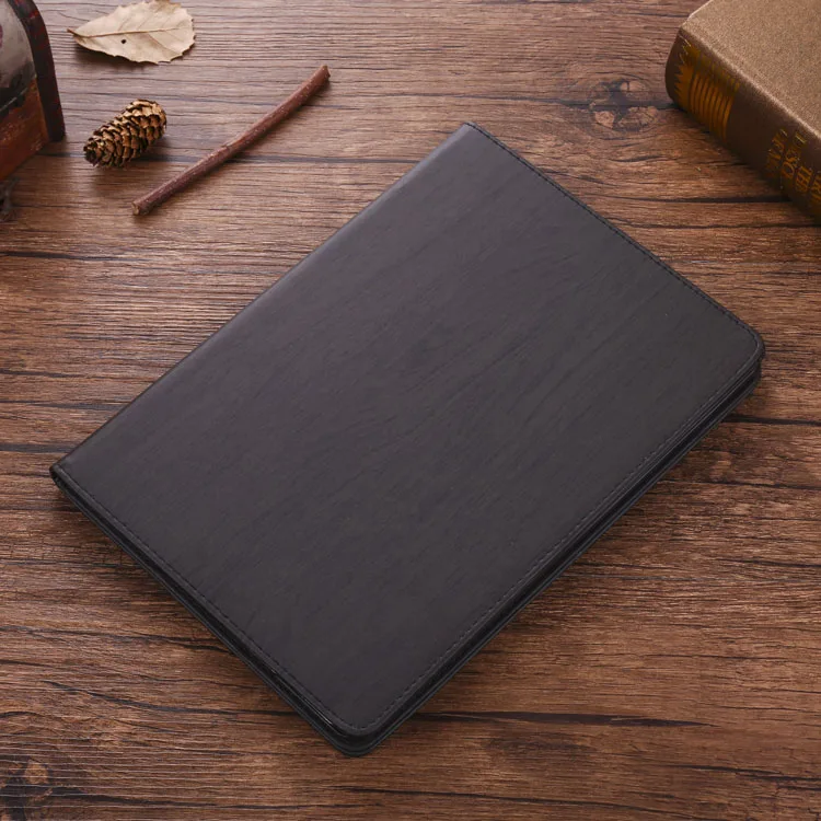 Black Для iPad Air 2 Air 1 чехол, новинка, iPad,, 9,7 дюймов, анти-натуральное дерево, искусственная кожа, жесткий чехол, кожаный смарт-чехол, чехол с функцией автоматического пробуждения - Цвет: Black