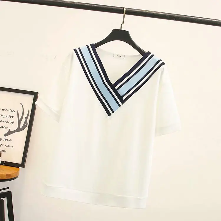 2019 Плюс Размер повседневные футболки летняя женская одежда модные свободные с