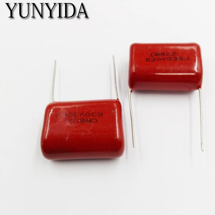 

5pcs, CBB 335J 630V 3.3uF P25mm Metallized Film Capacitor 630V335J