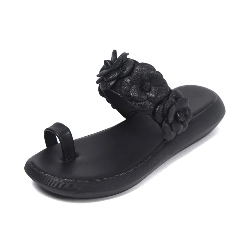 Новинка 2019 года сезон лето уличные тапочки из натуральной кожи повседневные