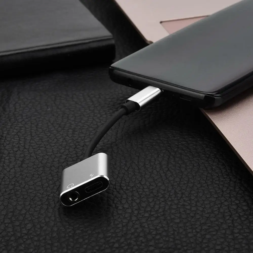 Тип C Aux Аудио Кабель Адаптер USB Type до 3 5 мм Разъем для наушников 2 в 1 Зарядное