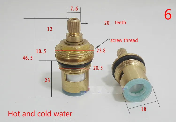 Сменные латунные клапаны с краном Керамические Дисковые картриджи 20 зубцами 1/2