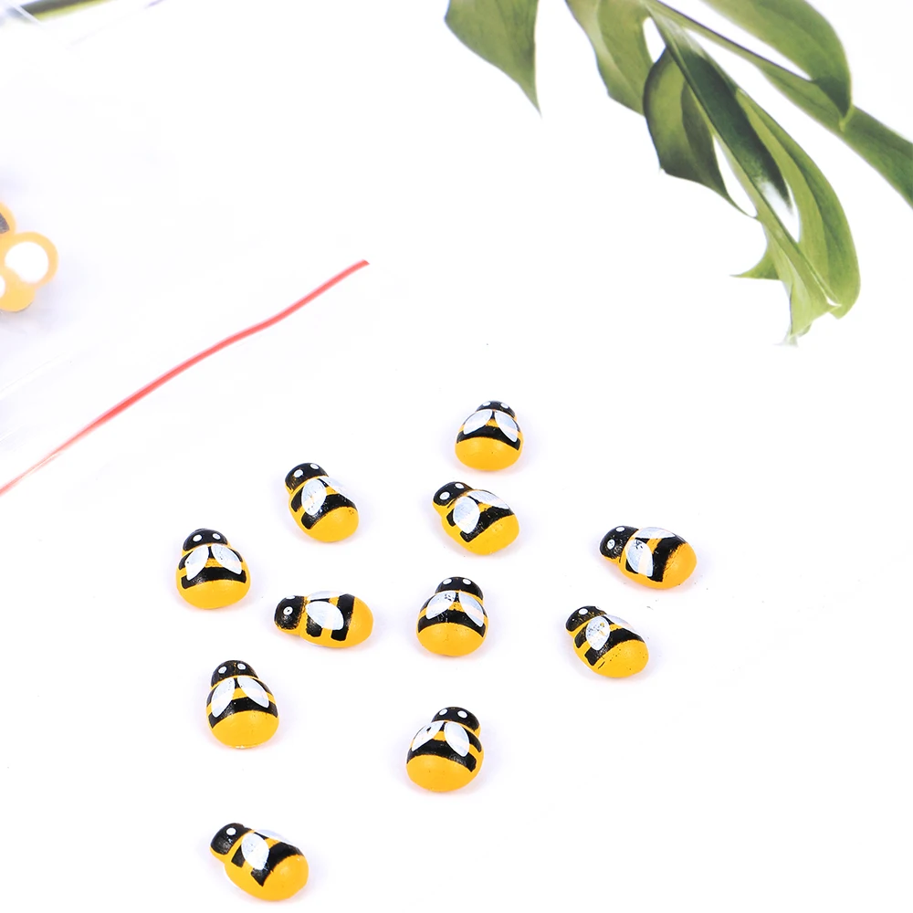 100Pc Creative Mini Bee Stickers 3D Animal Decorative Craft Sticker Cute Wooden Stamping Home Decor | Дом и сад