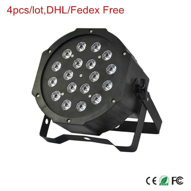 

LED Par 18leds * 3W RGB Stage Light DJ Disco Stage Light Dancing Lamp EU/US Plug DMX512 LED light AC85-265V 4pcs/lot,DHL Free