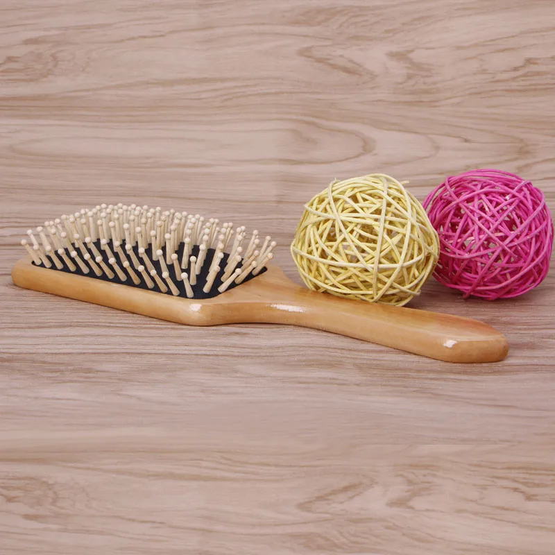 Профессиональная деревянная лопастная щетка для волос подушка Массажная