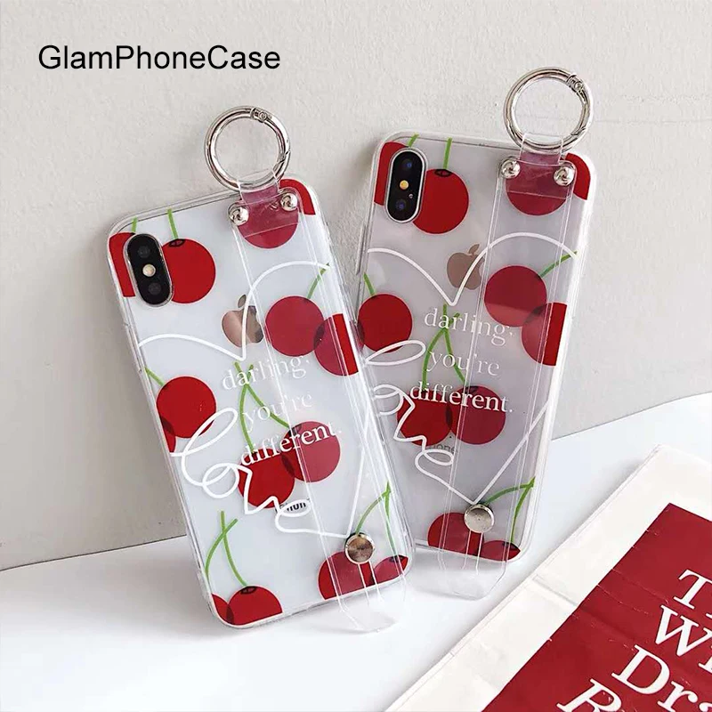 Летний милый чехол GlamPhoneCase в виде вишни для iPhone X XS Max XR мягкий силиконовый 7 8 6 6s Plus