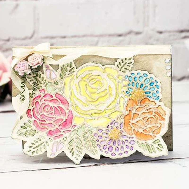 3 шт./компл. Цветущие розы цветы металлические Вырубные штампы для сделай сам