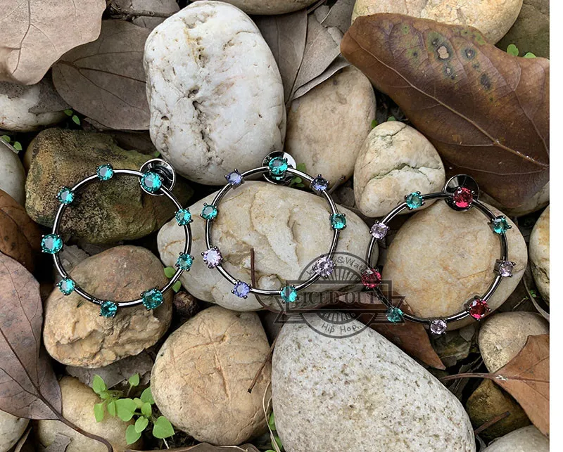 Смешанный разноцветный кристалл драгоценный камень Модные женские ювелирные изделия партии большой круг