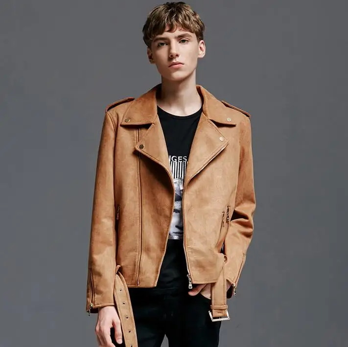 

Chamois short design jackets mens 2020 spring and autumn handsome long-sleeve oblique zipper coat mens olive outerwear khaki