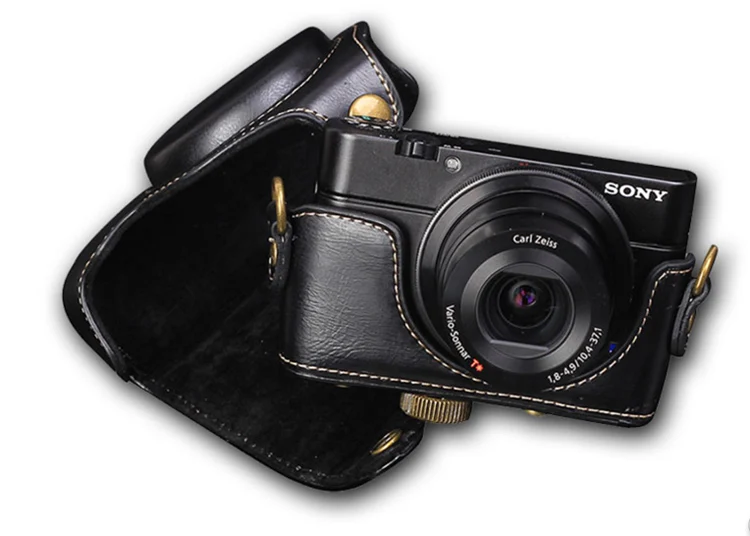 Из искусственной кожи чехол сумка для фотоаппарата для sony RX100II RX100III RX100IV RX100V RX100 M3 M4 M5 M6 протектор чехол с ремешком