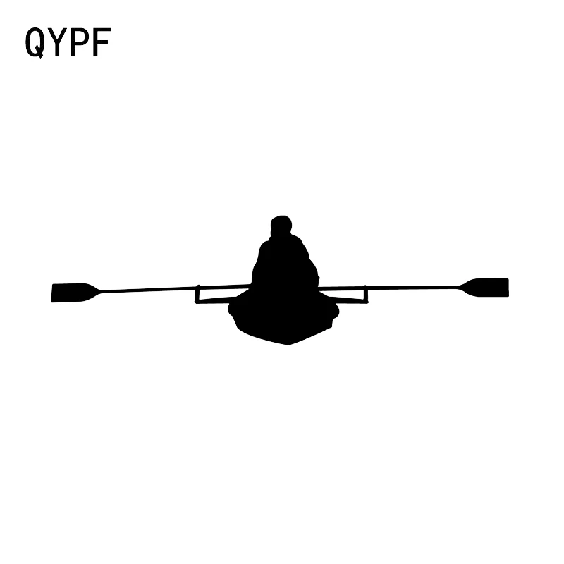 

QYPF 16.9*4.8CM Kayaking Sports Decor Car Sticker Vinyl Accessories Black/Silver Decals C16-1208