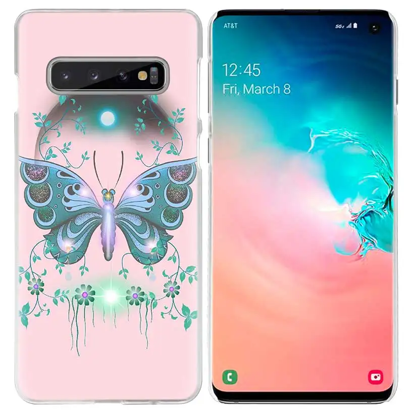 Бабочка цветок чехол с мандалой для samsung Galaxy S10 5G S10e S9 S8 M30 M20 M10 J4 J6 плюс J8 Note 8 9 прозрачный чехол для телефона из прочного поликарбоната C
