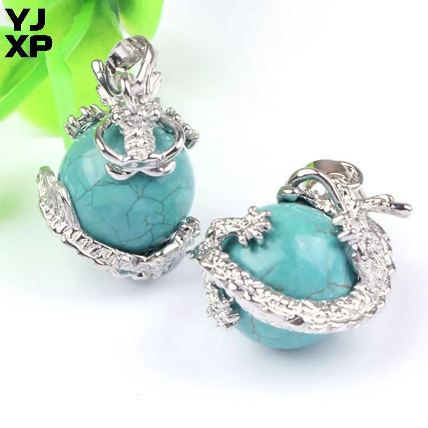 YJXP посеребренный китайский дракон 16 мм круглые подвески в виде дракона |