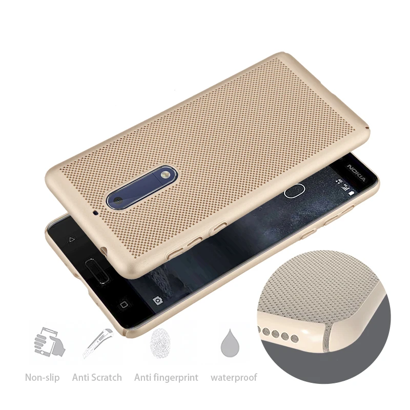 Для Nokia 5 (5.2 дюйма) сетка сетки выдалбливают Dot вентиляции Матовый PC жесткий чехол