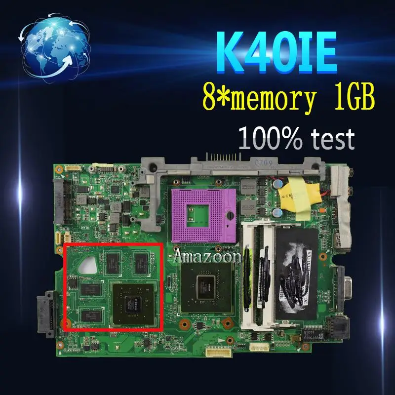 Amazoon K40IE/K40ID материнская плата для ноутбука ASUS K40ID K40IE K40I X8AI оригинальная 8 * Память 1