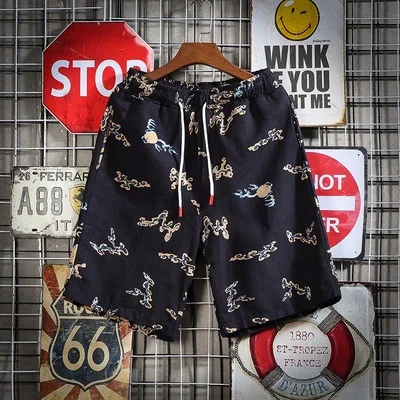 Black Camouflage KUANGNAN Национальный Стиль повседневные летние хлопковые шорты мужские спортивные мужские шорты летние мужские шорты хлопок человек 5XL Новинка - Цвет: Black Camouflage