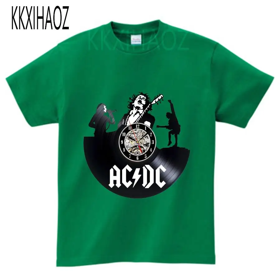 green childreT-shirt Детские хлопковые AC/DC печатная Футболка ROCK BAND футболка летние acdc футболка детские однотонные брюки черного цвета для мальчиков топы для девочек короткий рукав Футболка s - Цвет: green childreT-shirt