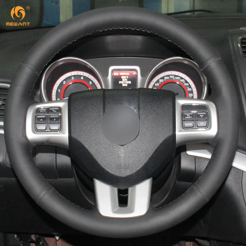 MEWANT черный чехол на руль автомобиля из натуральной кожи для Dodge Grand фургон